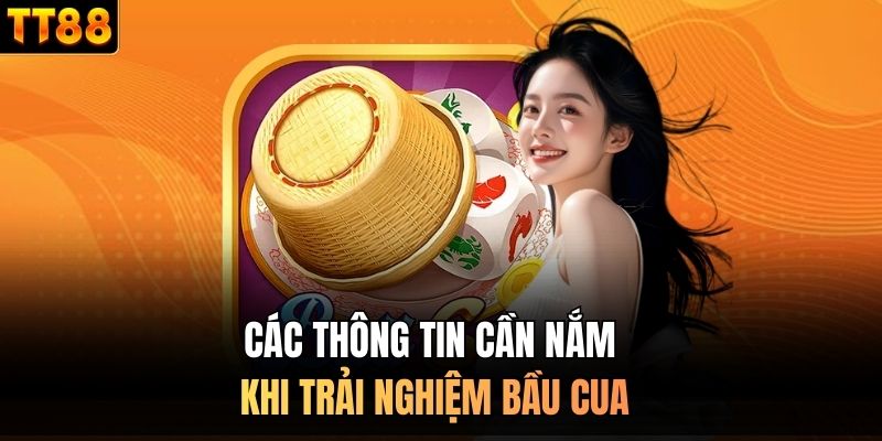 Các thông tin cần nắm khi trải nghiệm bầu cua  